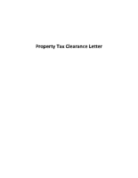 Property Tax Clearance Letters