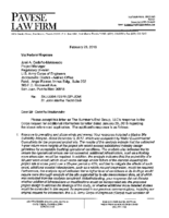 RAI Response Letter to ACOE. Feb. 26, 2018